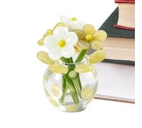 Genérico Mini Flores De En Miniatura En Un Jarrón Pequeño - Ramo Artificial con Jarrón - Flores Miniatura - para Mujeres Boda Hogar Mesa Centro de Mesa Oficina Cumpleaños Decoración de Interiores