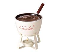 Genérico Mini Fondue Set - Ceramic Dessert Cup with Fork for Chocolate, Cheese, and Caramel Melting, Fun Kitchen Gadget for Christmas, Birthday, Party, Picnic, Camping, and Home Entertainment