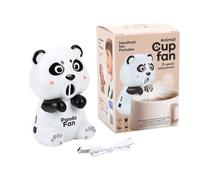 Genérico Mini Food Cooling Fan - 9.8 × 6.8 × 6 Cm | 3 Speed Panda Portable USB Recargable Mesa Cup Fan | Pocket Cooling Gadget For Coffee, Soup, Water, Office, Travel, Camping & Summer Use