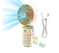 Genérico Mini Handheld Fan - ABS 16x5x8.5cm USB Rechargeable 3 Speed Portable Cooling Fan 102g Lightweight Pocket Fans | Travel Outdoor Beach Camping Office Library Summer Heat Relief Device Use