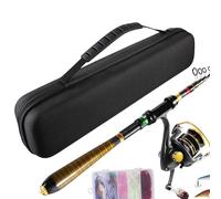 Genérico Mini Hard-Shell Fishing Tackle Bag - Small Rod and Tackle Storage Case with Durable Black Oxford Cloth | Portable Compact Design For Travel Fishing | Lightweight Shoulder Bag