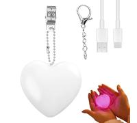 Genérico Mini Heart-Shaped Touch Sensor LED Purse Lamp With Keychain | 2x2x0.9 Inch Portable Handbag Light | Rechargeable 70mAh | Romantic Gift For Women Girls Mom Friend