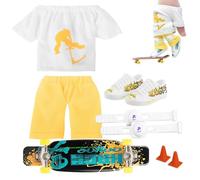 Genérico Mini Juego de Juguetes para Dedos | Mini patineta con Dedos con Pantalones y Zapatos | Finger Skateboard Toy Deck Finger Board para niño niño niños