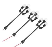 Genérico Mini Lámpara de Jardín Modelo de Farola de Parque de Plástico Negro Estilo Retro Pack de 3 Piezas para Decoración de Mesa de Arena para Actividad DIY