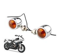 Genérico Mini luces de para motocicleta: par de indicadores de alto brillo, juego de bombillas de señal de funcionamiento | Piezas de iluminación de repuesto de un cable de estilo retro para mejora d