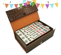 Genérico Mini Mahjong Set - Juego Divertido Interactivo Chino, Colección De Azulejos De Viaje Portátil, Tradicional Compacto, De Mesa Familiar, Piezas De Juego Clásicas Grabadas | para Prin