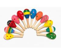 Genérico Mini Maracas de Madera para fiestas - Pack de 12 - Accesorios para Cotillón, Bolsas Sorpresa y Animación - Sonido suave - Ideal para Guarderías, celebraciones y Eventos Infantiles..