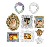 Genérico Mini marcos de fotos, exhibición creativa, resina, mini marcos dorados, pequeño marco vintage, compacto, para exhibir fotos pequeñas, joyas o coleccionables