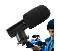 Genérico Mini micrófono | Computadoras a Prueba de Viento: Negro para grabación, entrevista de micrófono de cámara portátil, entrevistas de videoconferencia