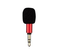 Genérico Mini micrófono portátil con Conector Jack de 3,5 mm, 4 Polos/3 Polos, micrófono para Karaoke, para grabadora, teléfono móvil, Smartphone, Ordenador, portátil. Accesorios (Rojo, 3 Polos)
