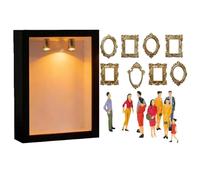 Generico Mini Museo - Kit de mini museo, figura sobre estantería de madera, marcos de museo, marco para vitrina | Para decoración del hogar, bricolaje, para adultos, para la librería de pared, para