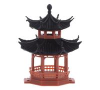 Genérico Mini Pagoda de Jardín Vintage de Plástico Resistente Modelo de Arquitectura China Miniatura Hexagonal Pequeña Diorama Zen para Bonsái Acuario y Decoración de Escritorio