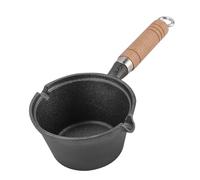 Genérico Mini para freír: de hierro fundido de 15 cm, molde de madera, bandeja de huevo pequeña profundamente, portátil de tortilla | compacta no para fideos albóndigas estofad