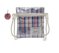 Genérico Mini Plaid PVC Crossbody Bag for Women,Small Stylish Simple Shoulder Bag,Versatile Retro Lattice Purse with Adjustable Strap