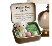 Genérico Mini Plush Easter Doll, Motivational Boxed Soft Figure, 15cm Cute Holiday Keepsake for Friends, Soft Fabric Display, Plush Decor with Message Card, Basket Surprise for Celebrations
