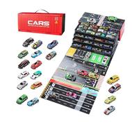 Genérico Mini Pullback Cars, 48pcs Metal Vehicle Set, 12inch Storage Box with Builtin Garage, Diecast Alloy Racing Collection, Toy Bundle with Portable Case, Kids Gift Pack for Party Favors