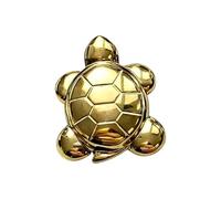 Genérico Mini Pyrite Turtle Crystal Statue - Hand-Carved Golden Mineral Tortoise | Kachua Ornament for Abundance & Good Luck - Wealth Protection Pocket Stone for Office Desk