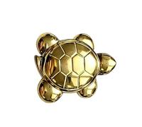 Genérico Mini Pyrite Turtle Crystal Statue - Hand-Carved Golden Mineral Tortoise | Kachua Ornament for Abundance & Good Luck - Wealth Protection Pocket Stone for Office Desk