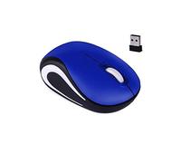 Genérico Mini Ratón Inalámbrico Ordenador Gaming Pequeño Ratón Portátil 1600DPI Óptico USB Ergonómico para PC Portátil Regalo (Azul)