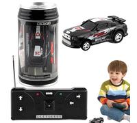 Genérico Mini RC Car with Attached Cans - Fun Driving Toy for Kids | Lightweight ABS Body with Wireless Control, Interactive Game Vehicle for Parties Backyard Racing or Gift Use 5.04x2.56 in