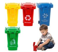 Genérico Mini Recycling Bin - Desktop Toy Trash Can With Lid | Educational Garbage Sorting Bin For Kids, Dollhòuse Waste Management Accessory, Small Desk Organizer For Classrooms, Parties
