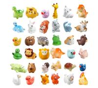 Genérico Mini Resin Animal Figurine Set - Miniature Landscape Ornaments | Cute Garden Decorations | 40-Piece Dreamy Wonderland Garden Accessories, Small Resin Animals For Fairy Gardens