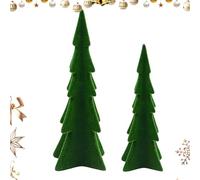 Genérico Mini Resin Christmas Tree - 2 Pieces Green Seasonal Figurines | Ideal for Home, Office, School, Apartment, Hotel, Pantry, Living Room, Bedroom, Study, Fireplace, Holiday Display