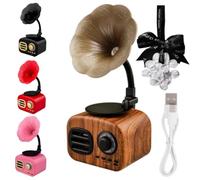 Genérico Mini Retro Bluetooth Smart Speaker, Portable Desktop Speaker, Portable Music Player with Sound for Travel，Colores，Negro, Rosa, Marrón, Rojo (Marrón)
