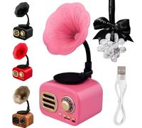 Genérico Mini Retro Bluetooth Smart Speaker, Portable Desktop Speaker, Portable Music Player with Sound for Travel，Colores，Negro, Rosa, Marrón, Rojo (Rosa)