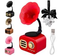 Genérico Mini Retro Bluetooth Smart Speaker, Portable Desktop Speaker, Portable Music Player with Sound for Travel，Colores，Negro, Rosa, Marrón, Rojo (Rojo)