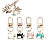 Genérico Mini Sewing Machine Keychains, Emotional Support Sewing Machine Keychain, Inspirational Pendants Handbag Bag Keychain Charm Accessories Gift for Friends Family (4PCS-A)
