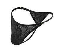 Genérico Mini Tanga Slips de Malla Transparente Calzoncillos Hipsters Lencería Transpirable de Cintura Baja Tanga de Hombre Encaje Lencería Ropa Interior Erótica Slips de Malla de Tala Baja