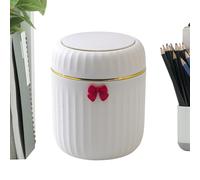 Genérico Mini Trash Can For Desk - Compact With Press-Top Lid, Space-Saving Counter Waste Bin, Tabletop Garbage Container | Sl isposal Bucket For Home Office Bathroom Vanity Dorm Nightstand