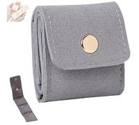 Genérico Mini Travel Jewelry Bag, Auxiliaryn Jewelry Organizers and Storage, Portable Foldable Travel Roll Bag with Buckle (gray)