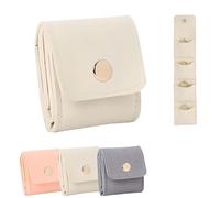 Genérico Mini Travel Jewelry Bag,Buckle Foldable Portable Jewelry Storage Bag,Small Jewelry Bag,Stores Rings, Earrings And Necklaces,Suitable for Putting in A Bag And Traveling (White)