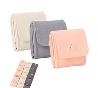 Genérico Mini Travel Jewelry Bag,Buckle Foldable Portable Jewelry Storage Bag,Small Jewelry Bag,Stores Rings, Earrings And Necklaces,Suitable for Putting in A Bag And Traveling (3PCS)