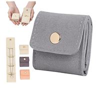 Genérico Mini Travel Jewelry Bag Foldable, Small Travel Jewelry Pouch, Mini Jewelrys Travels Case Velvet with Buckle for Travels Essentials, Earrings, Rings, Necklaces(Gray*1pc)