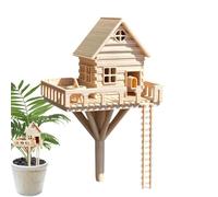 Genérico Mini Treehouse Planter Decoration | 3D Printed Mini Treehouse Planter Decor, Fairy Tale Garden Style Wooden House Adornment, Suitable For Gardens, Succulents & Desktop Plants