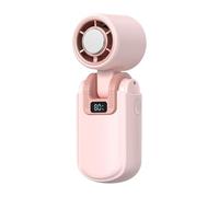 Generico Mini ventilador | ABS 12,2 cm portátil gris rosa USB C carga 2400 mAh | Ventilador silencioso 5 velocidades pantalla digital ajuste 180° | refrigeración personal viaje oficina