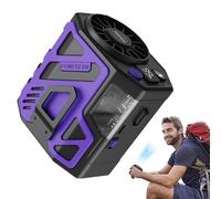 Genérico Mini ventilador personal: ventiladores de cintura de fuerte de 6000 mah, pequeño ventilador de refrigeración recargable, flujo de aire ajustable, diseño | Ventiladores multifuncio