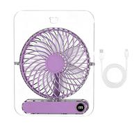 Genérico Mini Ventilateur Bureau - Ventilateur USB Bureau Pliable | Transparent 5 Vitesses Rechargeable 1800mAh Portable Mini Ventlateur Silencieux 180° Réglable Été Camping Plage Voyage Extérieur