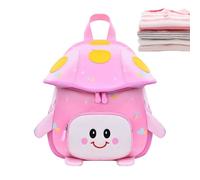 Genérico Mini Waterproof Kids Cute Mushroom Backpack With Anti-Lost Leash