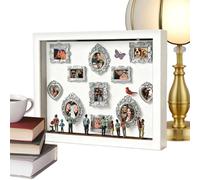 Genérico Miniatura De Marco De Fotos De Museo - Kit de Recuerdos con Figuras de Madera Divertidas e Iluminadas | Marco De De Exposición De Memoria Familiar,Para Parejas Adultos Familiares y Amigos