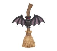 Generico Miniaturas de Halloween - Decoración interior de Halloween con diseño de escoba y | Estatuas centro de mesa | para el escritorio, la , el patio, la chimenea interior y mucho más