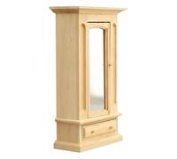 Genérico Miniature Doll House Furniture - Wood Acrylic 9,8 x 4,5 x 17,2 cm | 1:12 Scale Wardrobe with Mirror | Mini gabinete Accessory for DIY Projects Holiday Birthday Display Home Room Collection