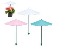 Genérico Miniature Plant Shade Umbrella - 3-Piece Decorative Sun Protection, Adjustable Potted Shield, UV-Resistant Cover For Balcony/Patio, Compact Heat Mitigation Accessory | For Gardeners