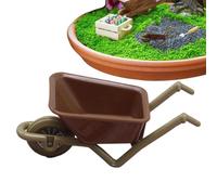 Genérico Miniature Wheelbarrow Model - ABS 9x4x4cm | Mini Wheelbarrow Landscape Cart Mini Simulation Trolley Farm Tool Pocket Sized Trailer | For Decoration Crafting and Displ