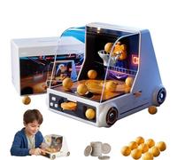 Genérico Minijuego Arcade de Baloncesto de Escritorio, Juego de Tiro al aro de Mesa con 10 Bolas y 12 fichas, Luces LED y Efectos de Sonido, Juguete de puntuación automática(Upgraded)