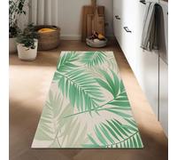 Genérico Minimalismo Alfombra De Pasillo 40 x 120 cm Planta Hojas De Palmera Verdes Alfombra Larga Alfombrar Estrecha Antideslizante Lavable, para Entrada Cocina O Pasillo Suave Y Fácil De Limpiar