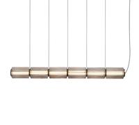 Genérico Minimalist Long Stripe Pendant Light Smoke Gray Glass Lampshade Nordic Led Hanging Light Living Dining Room Decor Pendant Lamp